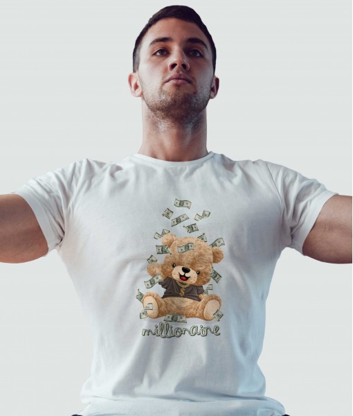 Мъжка тениска с щампа Мечета Millionaire bear